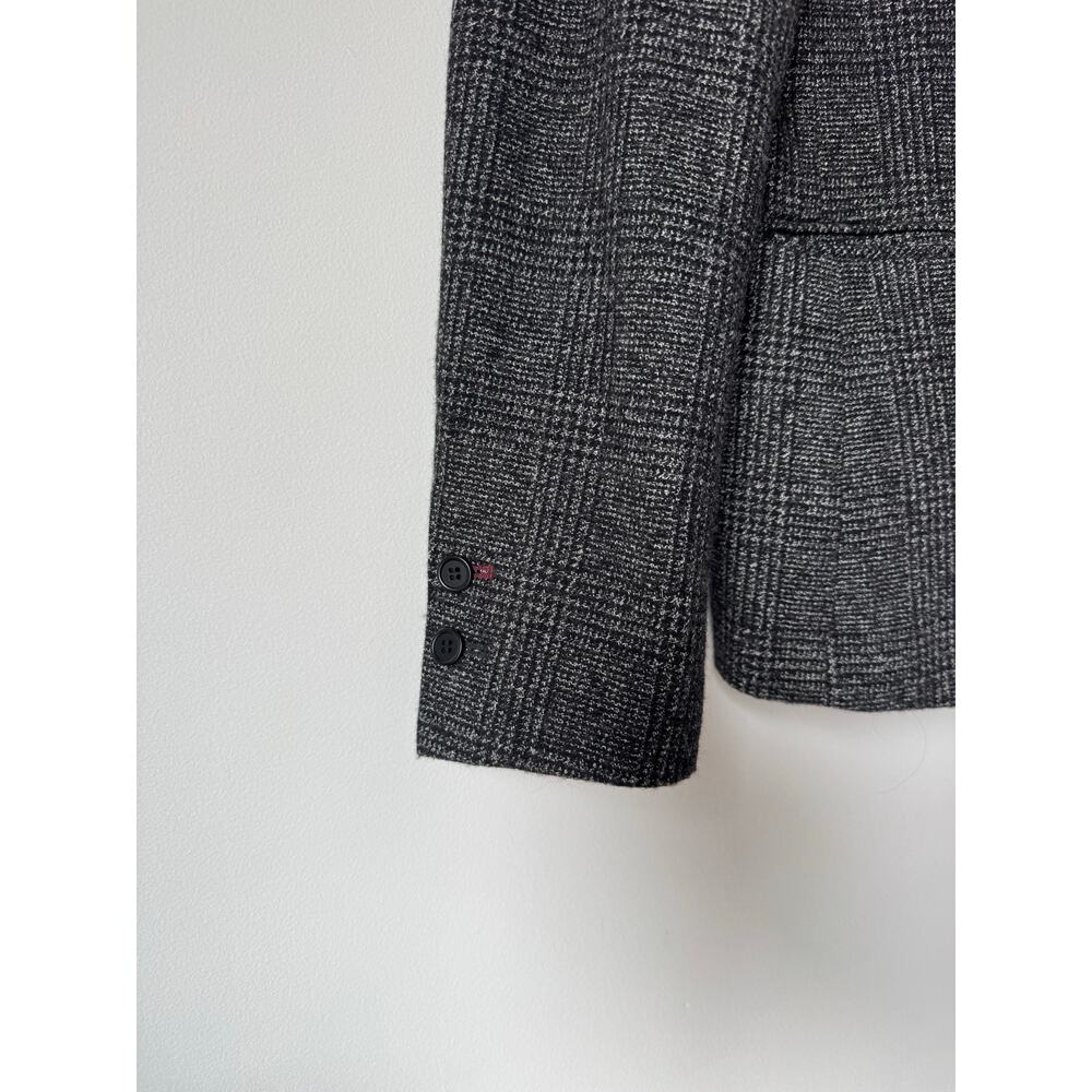 Uniqlo x Ines De La Fressange Tweed Plaid Blazer Wool Coquette Dark Gray S $130 - Picture 5 of 9
